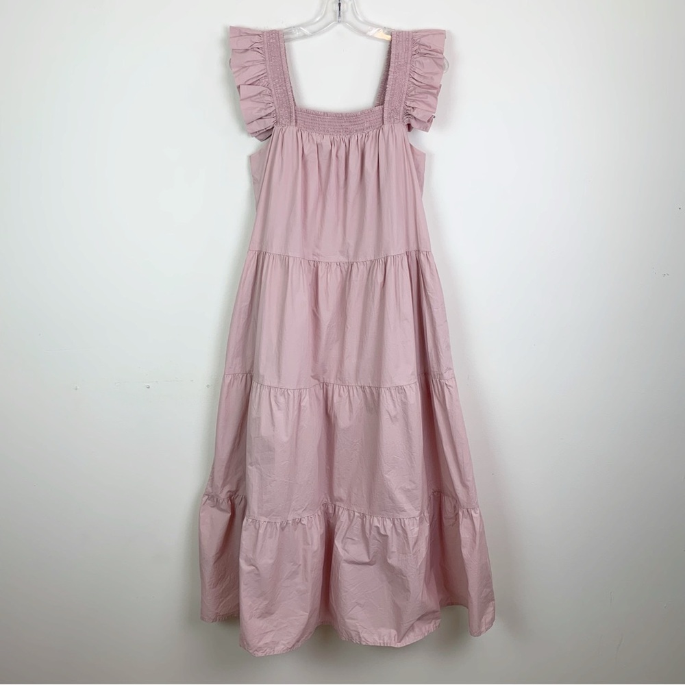 ENGLISH FACTORY Tiered Ruffle Midi Dress in Dusty Pink Size XS - Picture 5 of 16